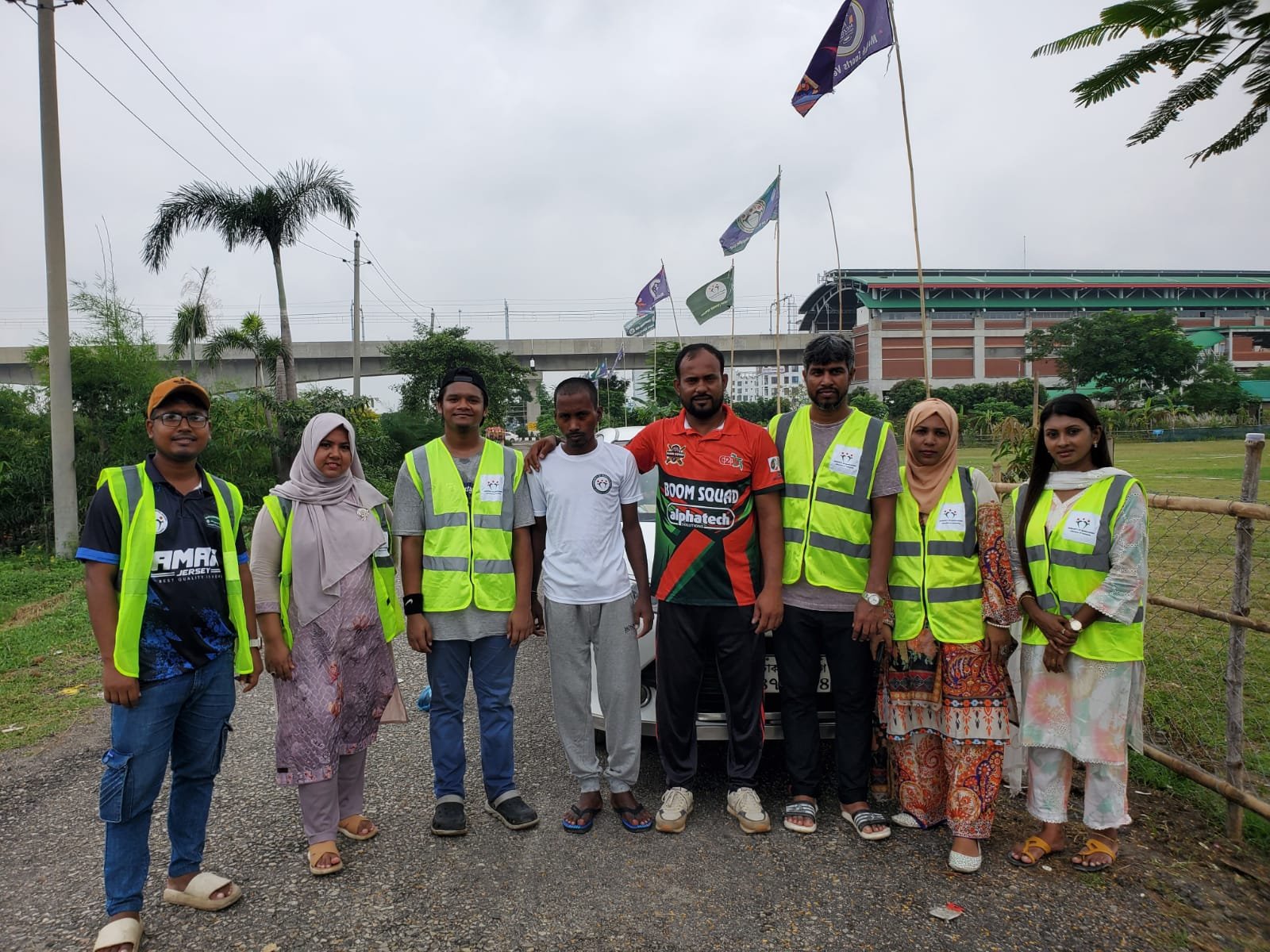 Volunteer planting a tree
